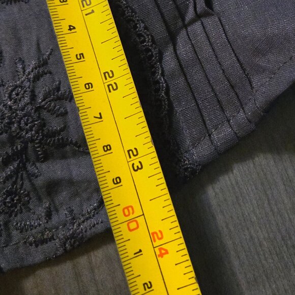 NEW Navy Blue Cotton Embroidery Blouse size Large 8-10 - Picture 7 of 8